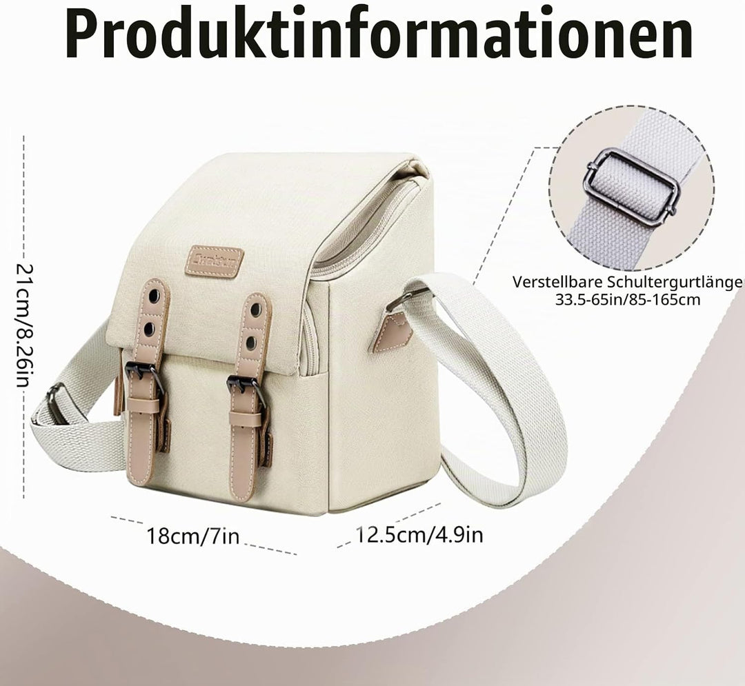 Cwatcun Kameratasche,Wasserdicht Klein Kamerataschen SLR-Tasche Vintage Fototasche aus Canvas Unisex