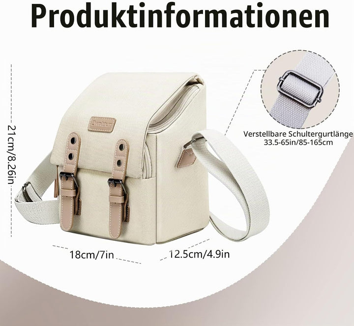 Cwatcun Kameratasche,Wasserdicht Klein Kamerataschen SLR-Tasche Vintage Fototasche aus Canvas Unisex