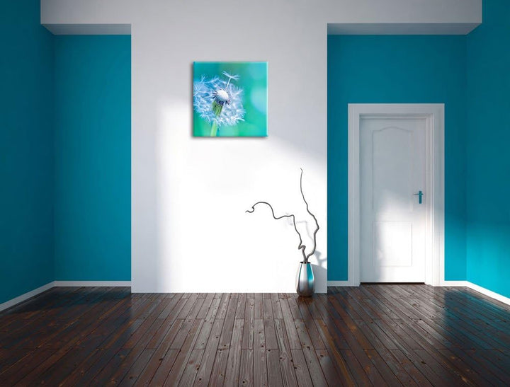 Schöner weisser Löwenzahn, Format: 70x70 auf Leinwand, XXL riesige Bilder fertig gerahmt mit Keilrah