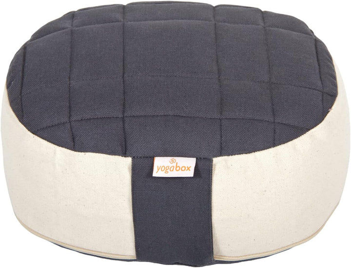 Yogabox Yogilino® Reise Meditationskissen Mini oval Premium grau / natur L 26 x B 21 x H 9 cm, grau