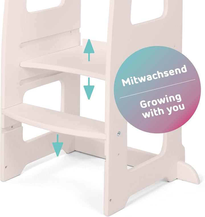 babybay Lernturm Littlefoot, maximale Kippsicherheit durch massives Buchenholz, Förderung der Motori