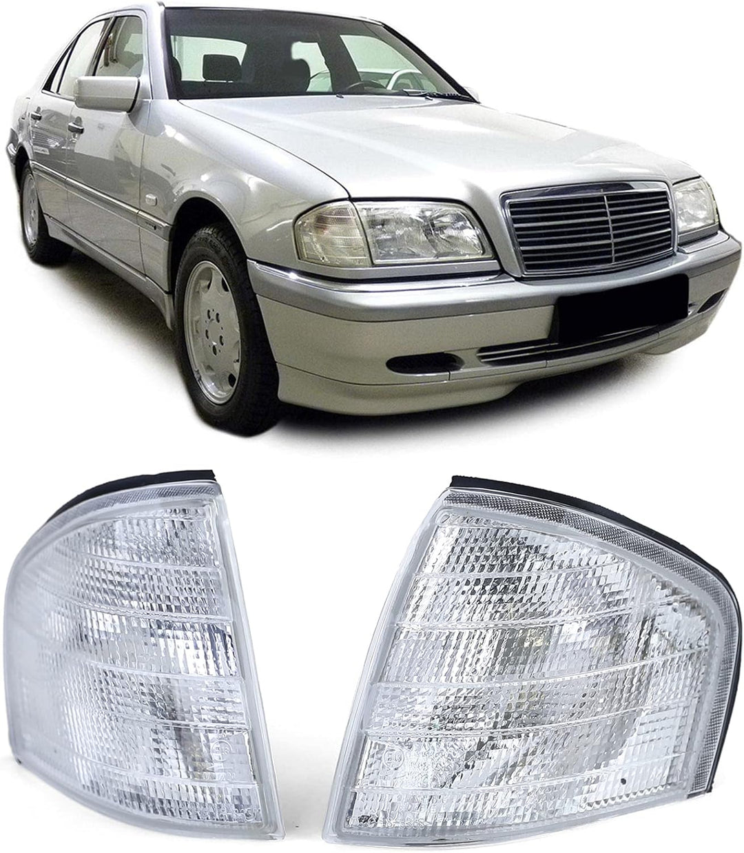 Tenzo-R Blinker weiss Paar für Mercedes C Klasse W202 Limousine S202 Kombi T-Model 93-01