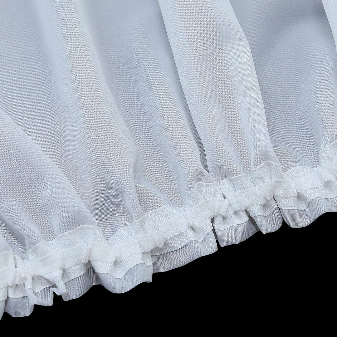 HongYa Kräuselband Kuvertstore Transparenter Voile Gardine mit Satinbänder H/B 160/400 cm Weiss H/B: