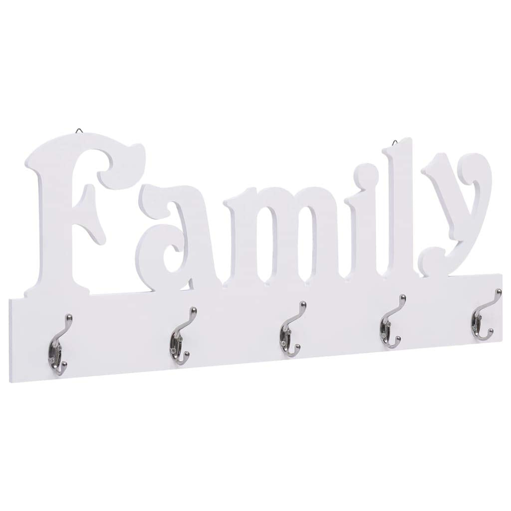 Wandgarderobe mit Ablage - FAMILY 74 x 29,5 cm mit 4 Haken, MDF + Kupferhaken - Vintage Wandregal, G