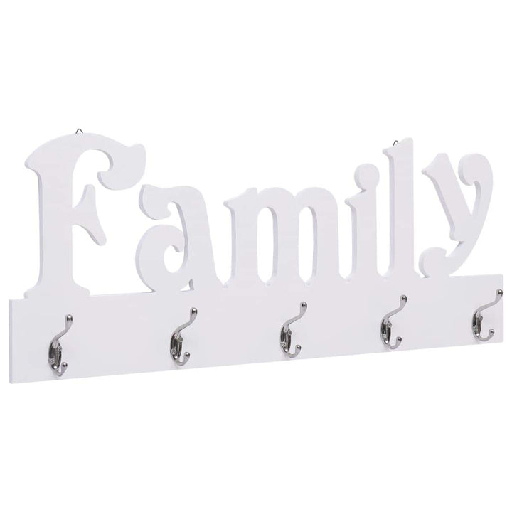 Wandgarderobe mit Ablage - FAMILY 74 x 29,5 cm mit 4 Haken, MDF + Kupferhaken - Vintage Wandregal, G