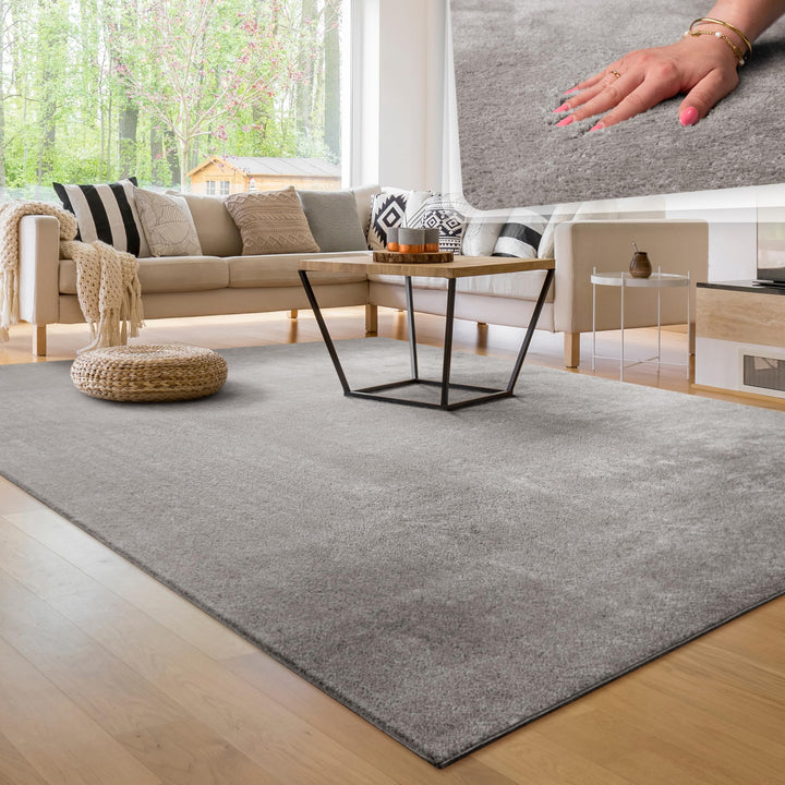 Paco Home Waschbarer Teppich Wohnzimmer Schlafzimmer Kurzflor rutschfest Flauschig Weich Moderne Ein
