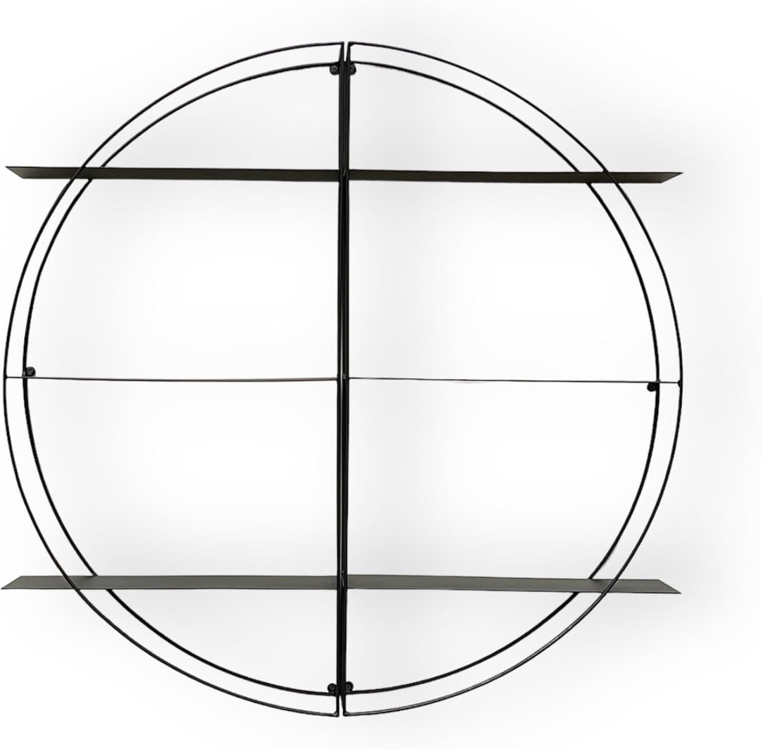DanDiBo Wandregal Metall Schwarz Rund 96460 Wandmontage 80 cm Modern Wand Wandhalter Regal Wanddeko