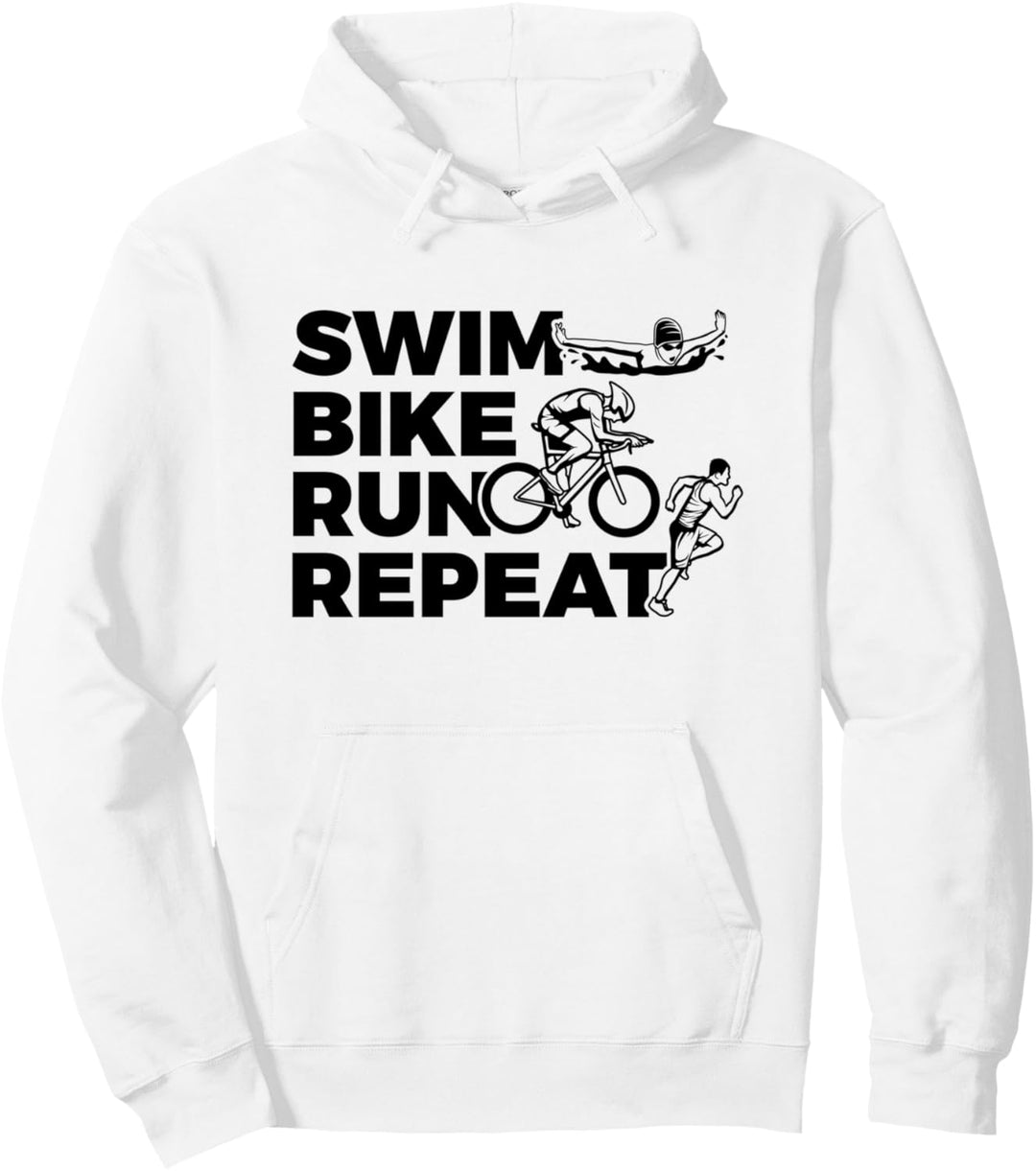Schwimmen Radfahren Laufen Wiederholen Triathlon Pullover Hoodie