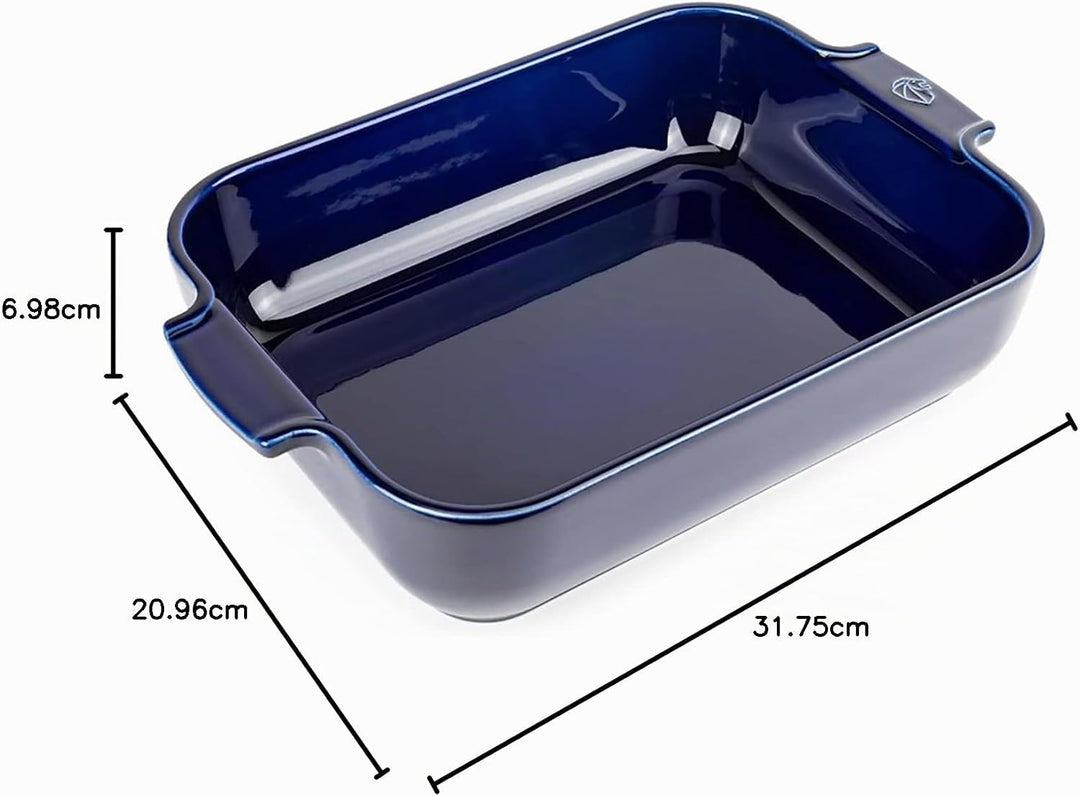 Peugeot 60077 Appolia Auflaufform, Keramik, 4999 milliliters, Blau, 32cm Blau 32cm, Blau 32cm