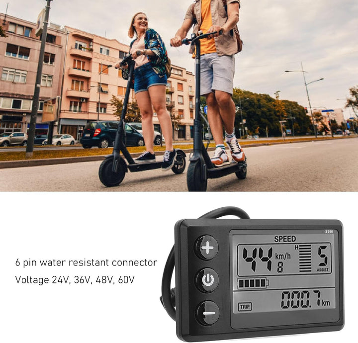 Srliya Electric Scooter Display Messgerät Elektrische Scooter LCD Display Messgerät S866 24V 36V 48