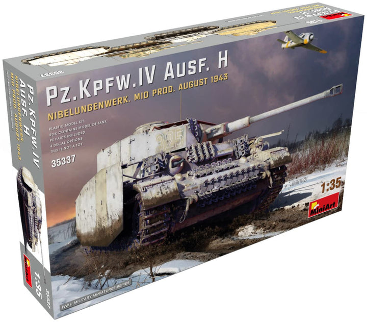 Mini Art 35337 1:35 Pz.Kpfw.IV AUSF.H Aug43 Mit. Nibe. - originalgetreue Nachbildung, Modellbau, Pla