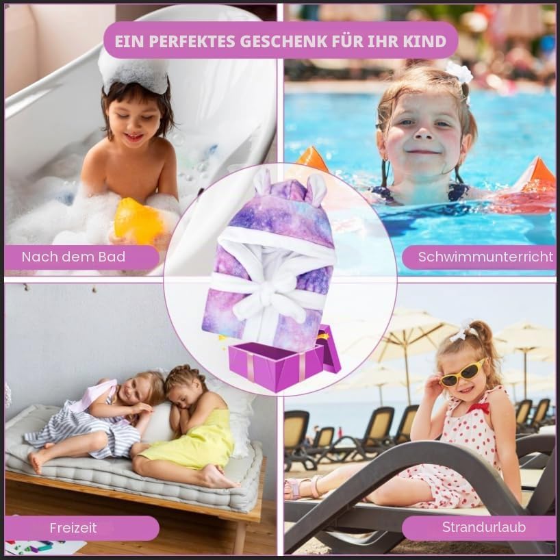 WYTbaby Bademantel Kinder Mädchen Flauschig Fleece bademantel mädchen Lange Ärmel Kinderbademantel m