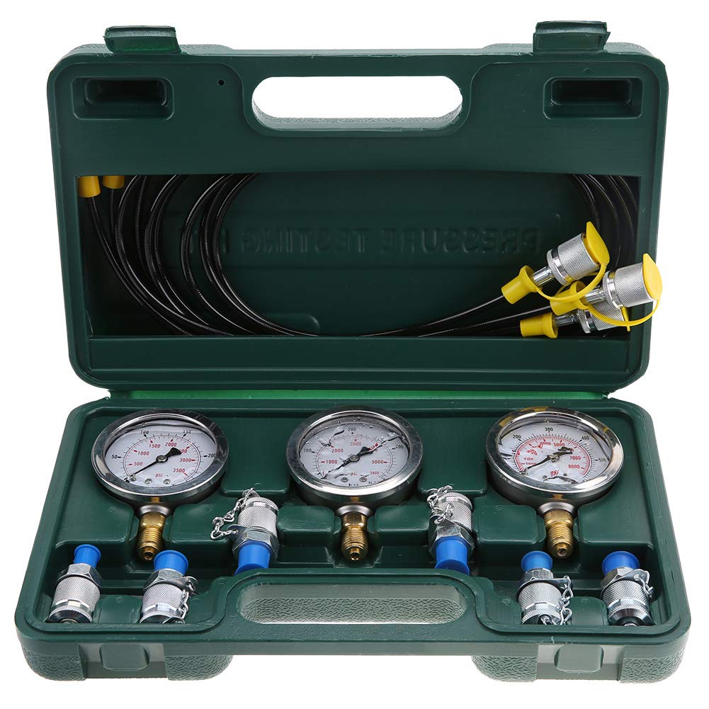 Hydraulik-Testkit, Manometer + Testschlauch + Testkupplung Hydraulik-Drucktestkit Mehrzweck-Drucktes