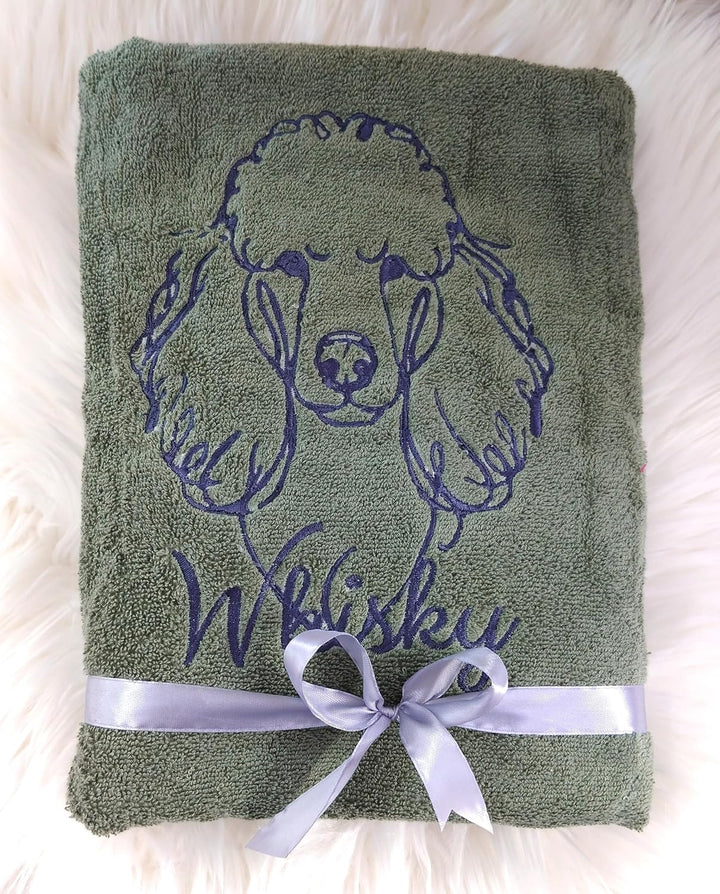 Hundehandtuch Portrait Rasse und Namen Bestickt Geschenk Hundebesitzer Welpenhandtuch Handtuch Hund