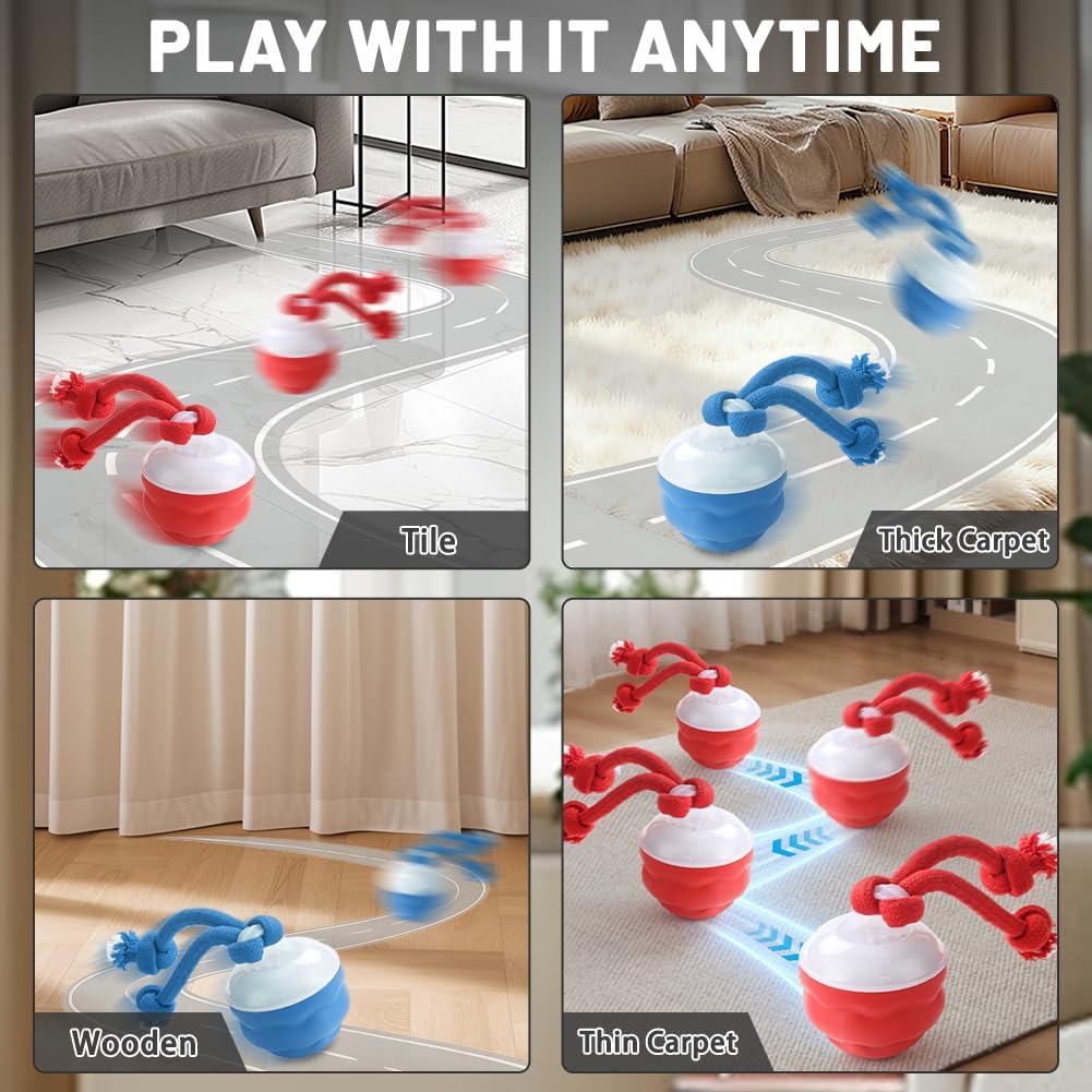 Interaktives Hundespielzeug, Interaktiver Spielball für Hunde mit Schnur, Hundeball Elektrisch Ball,