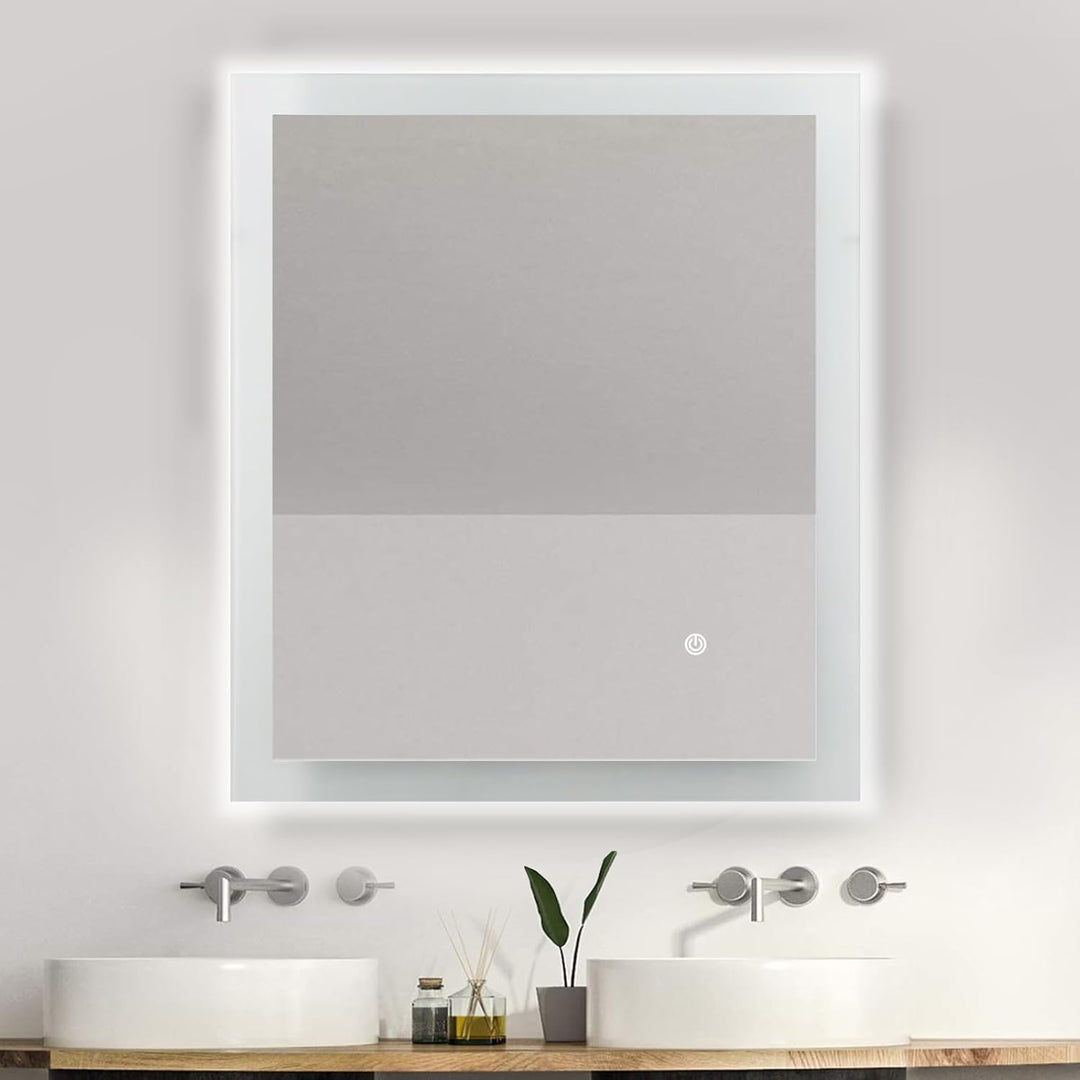 Trintion Badezimmerspiegel mit Beleuchtung, 60x50 cm Vertikal und Horizontal Montage Led Spiegel, Wa