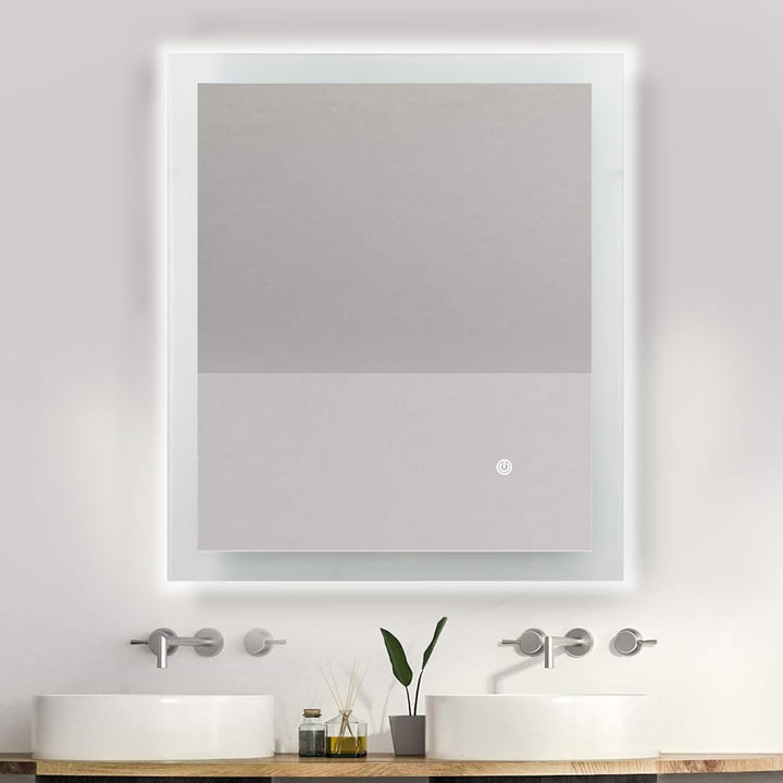 Trintion Badezimmerspiegel mit Beleuchtung, 60x50 cm Vertikal und Horizontal Montage Led Spiegel, Wa
