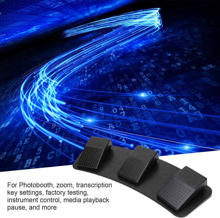 ASHATA USB-Fusspedal, USB-Dreifach-Fussschalterpedal, Multifunktionales, Ergonomisches Dreifach-Fuss