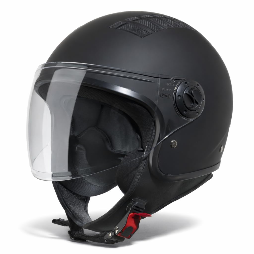 VINZ Como Jethelm mit Visier Herren und Damen | in Gr. XS-XL | Roller Helm Jet Helm Mopedhelm | ECE