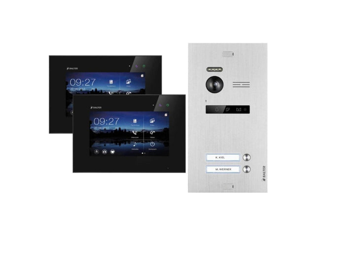 Balter EVO Video Türsprechanlage, Touchscreen, 3X 7 Zoll Monitor, Türstation für 2 Familienhaus Türk