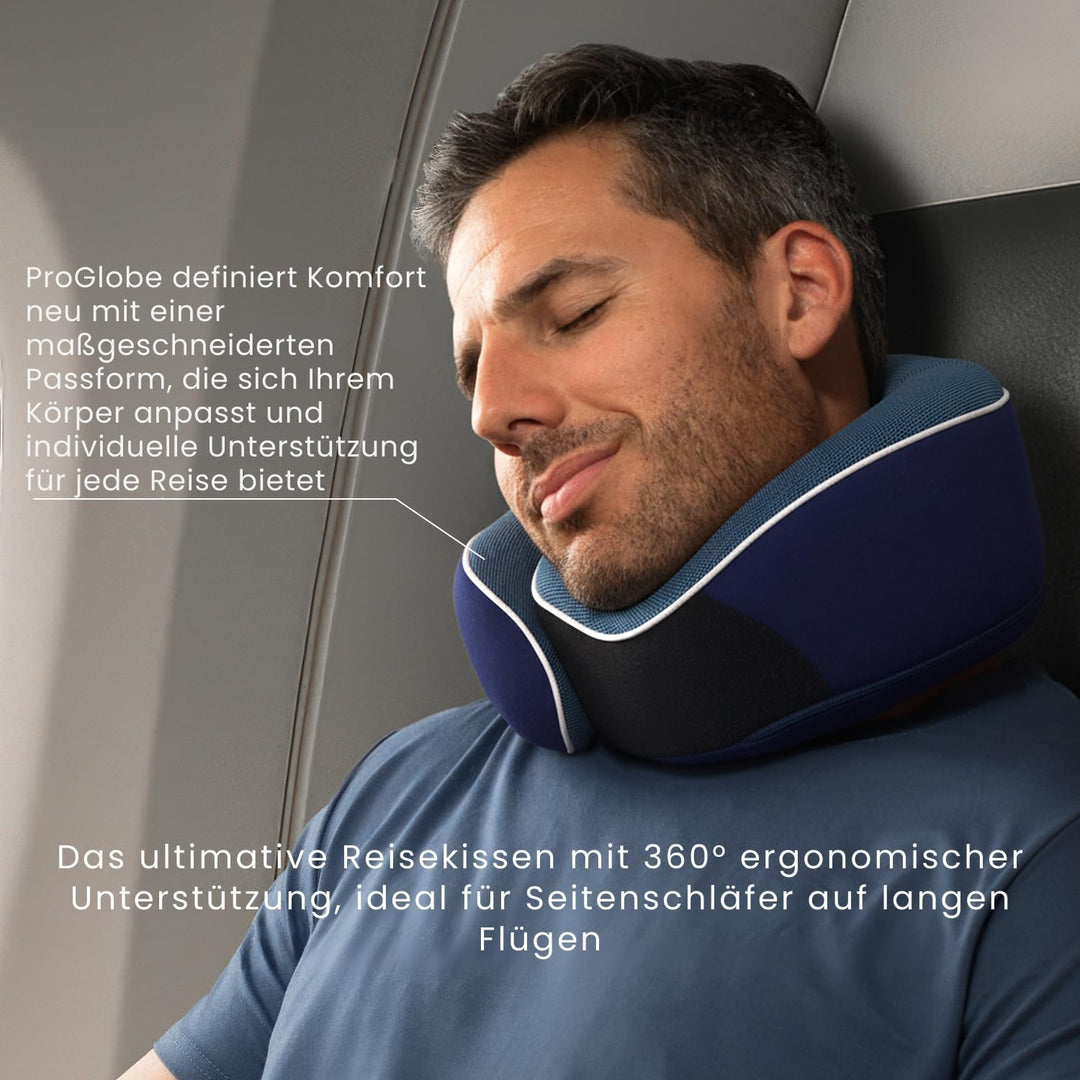 Proglobe Nackenkissen Flugzeug, Reisekissen 100% Memory Foam, Orthopädisches Nackenhörnchen, Für Rei