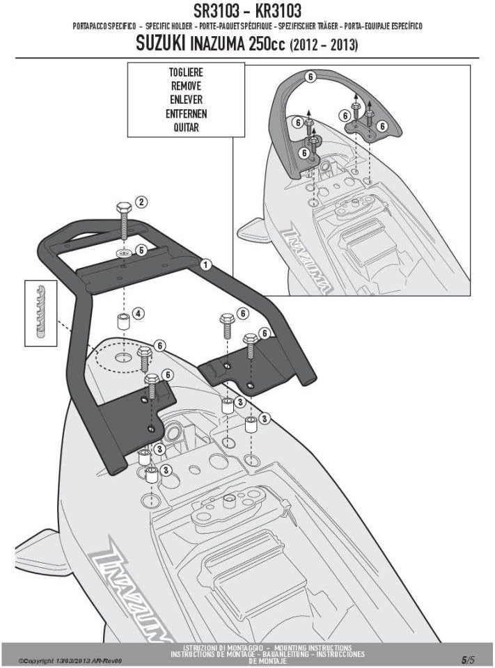 GIVI SR3103 Topcase-Träger - Monolock