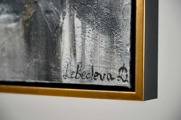 YS-Art Abstrakt Stil Acryl Gemälde auf Leinwand Filmstreifen handgemalt Wandbilder Wohnzimmer modern