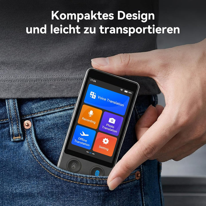 Wooask W12 Sprachübersetzer Gerät, 2026 Neu Zwei-Wege-Smart-Sprach Übersetzer Echtzeit, 140 Sprachen