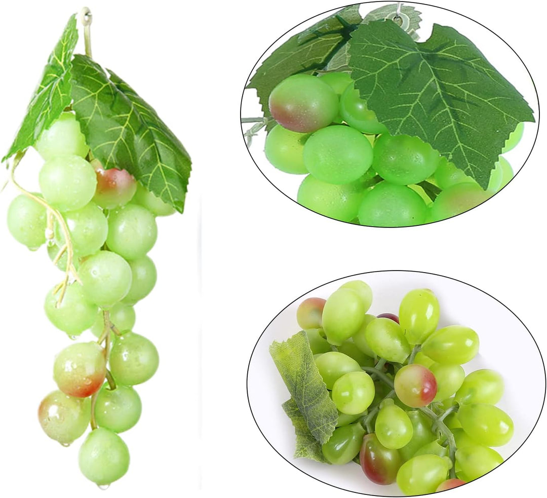Molyorch 9 Stück Deko Kunststoff Weintrauben, Lebensechte Traube Deko, Künstliches Obst Gemüse Dekor