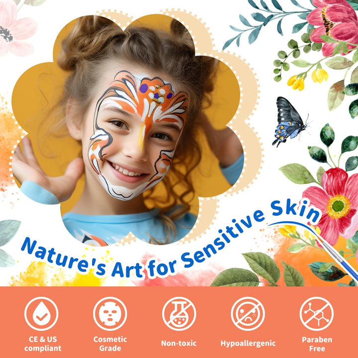 Janolia Gesichtsfarbe Kinderschminken Set, Bodypainting Farben für Theaterschminke, Kinderschminke W