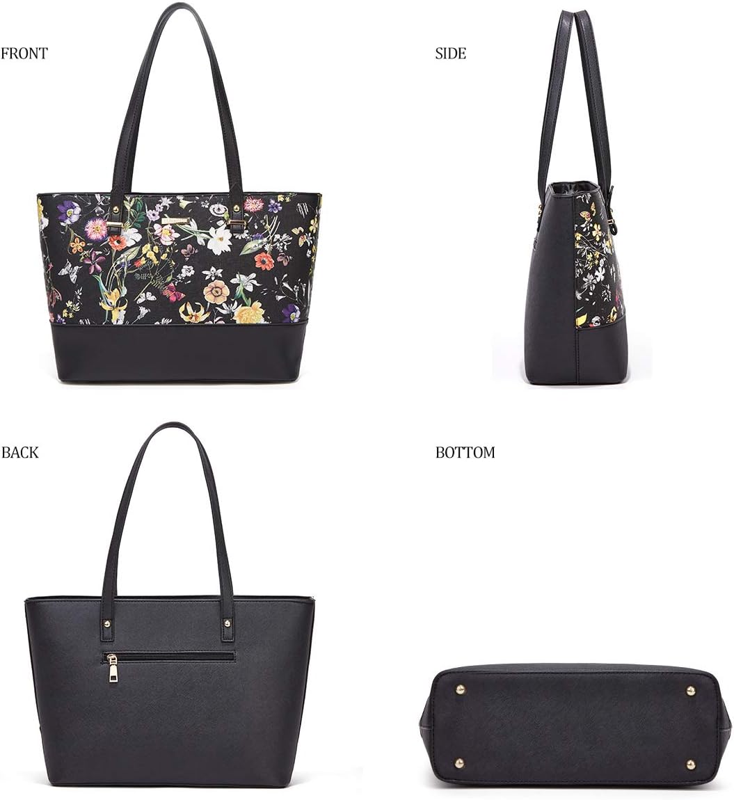 Frauen Mode Kunstleder Handtaschen Tote Tasche Schultertasche Top Griff Satchel Geldbörse Set 4pcs A