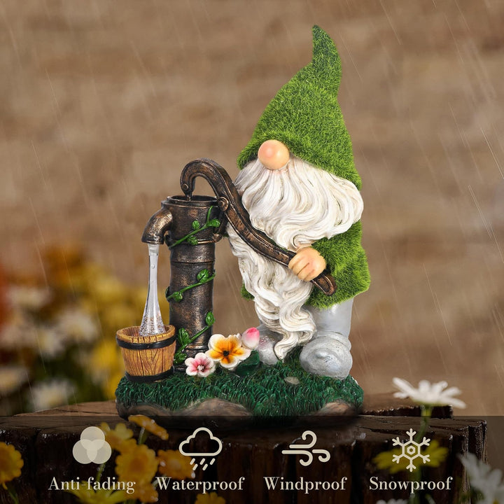 TERESA'S COLLECTIONS 21cm Gartendeko für Draussen,Gartenzwerg lustig Wetterfest Figur,Gartenzwerge f