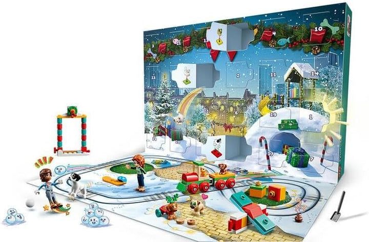 LEGO 41758 Friends Adventskalender 2023, Weihnachtskalender mit 24 Geschenken, darunter 8 Tier-Figur