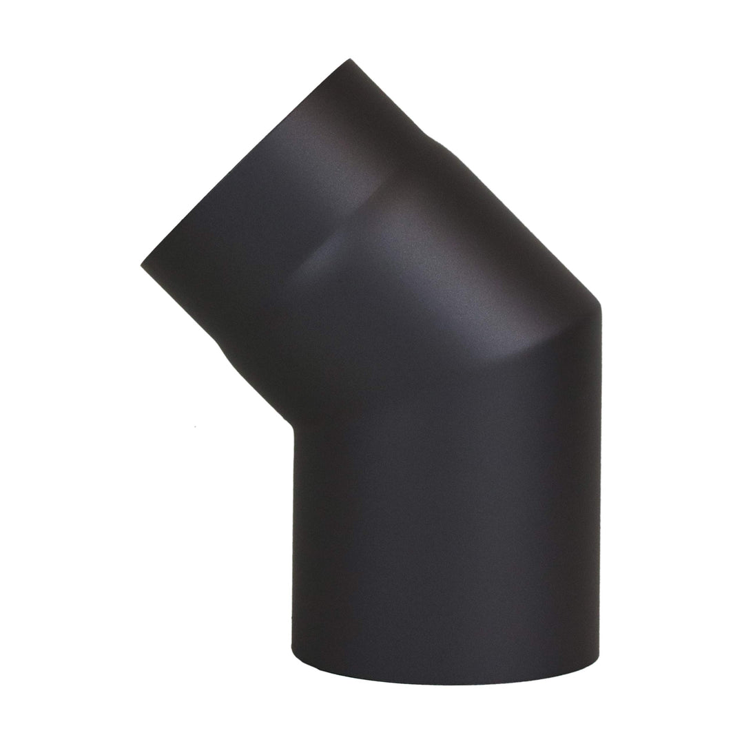LANZZAS Ofenrohr Bogen 45° Grad im Durchmesser, DN, Ø 150 mm, in der Farbe: schwarz-metallic - weite