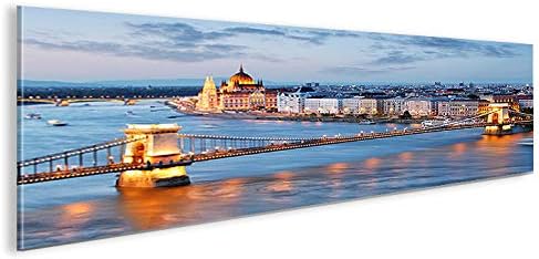 islandburner Bild Bilder auf Leinwand Budapest Panorama XXL Poster Leinwandbild Wandbild Art up Your