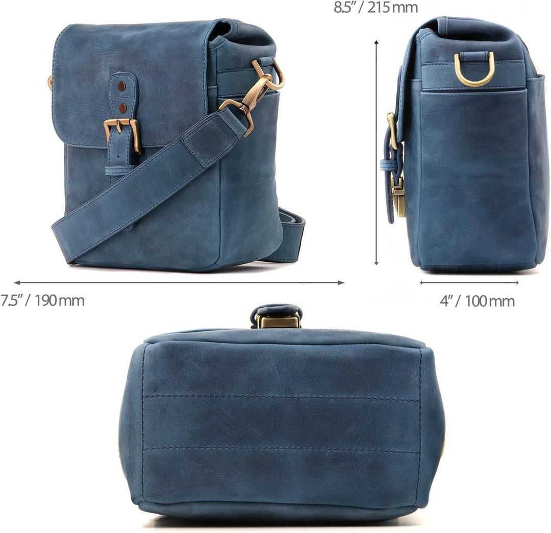 MegaGear MG1330 Torres Mini Kameratasche - Kuriertasche aus echtem Leder für Spiegellose, Sofortbild