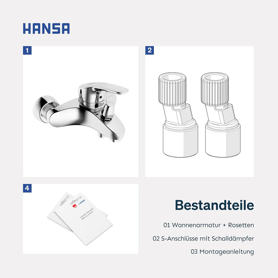Hansa 1742183 Hansamix Wannen Armatur, Chrom