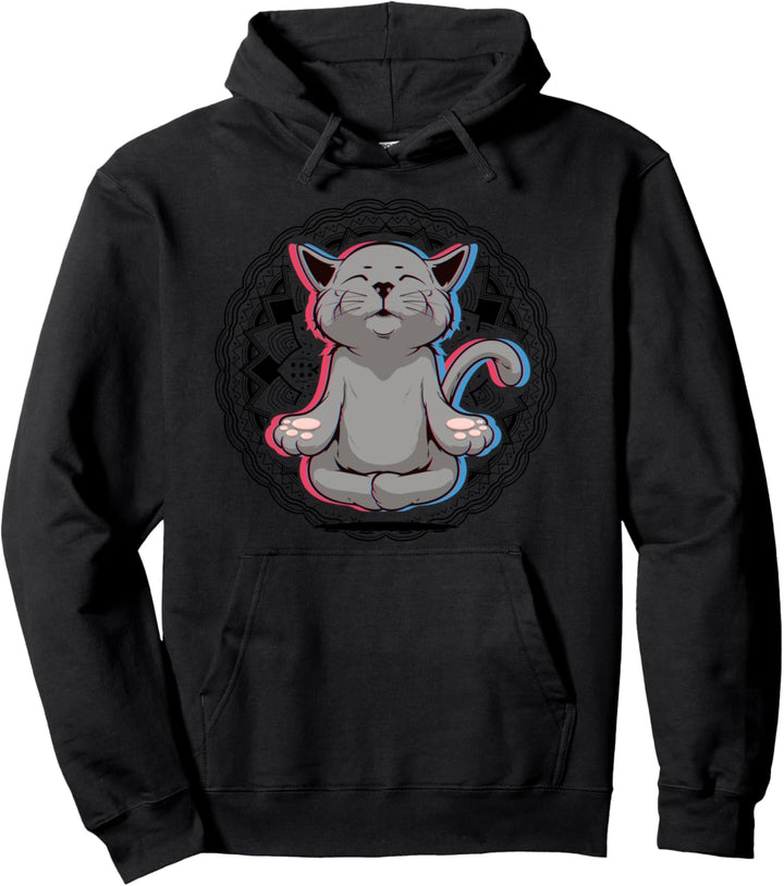 Acro Vinyasa Hatha Yoga Katze Meditation Mann Frau Geschenk Pullover Hoodie