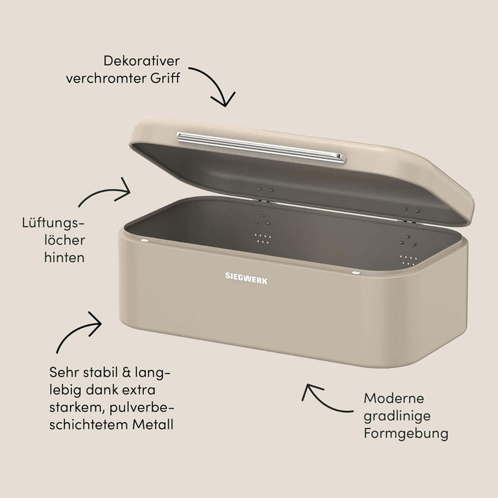 Design-Brotkasten PANOVA - Der Klassiker unter den Brotkasten - schwere, hochwertige Qualität - Korp