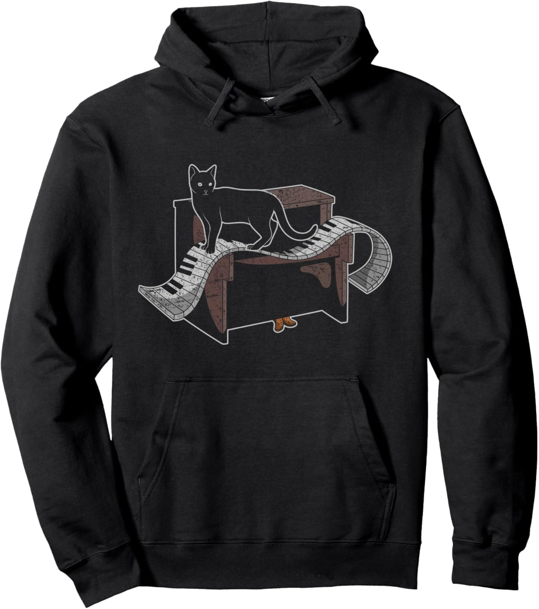 Klassische Musik Katze Pianist Geschenk Haustier Klavier Pullover Hoodie
