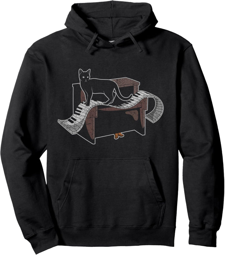 Klassische Musik Katze Pianist Geschenk Haustier Klavier Pullover Hoodie