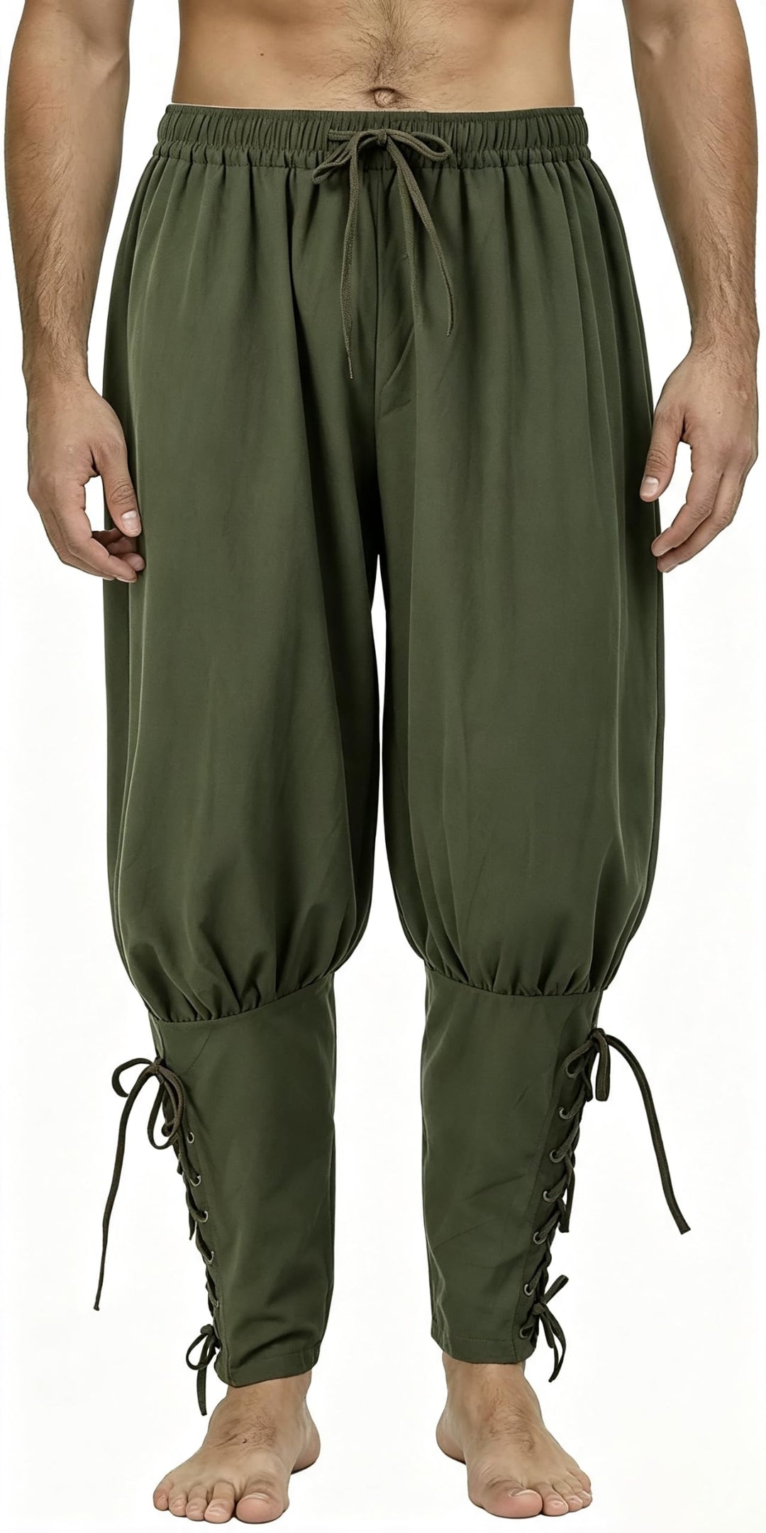 COSDREAMER Herren Mittelalterhose Wikinger Piraten Kostümhose Grau 2XL XXL Grau, XXL Grau