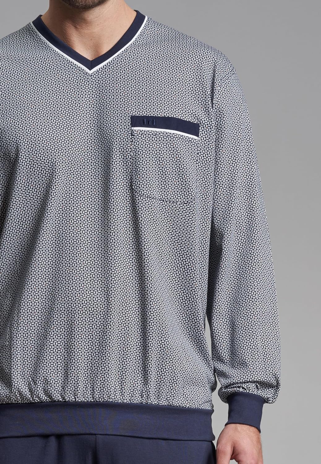 Götzburg Herren Pyjama blau 48 Blau-mittel-minimal, 48 Blau-mittel-minimal