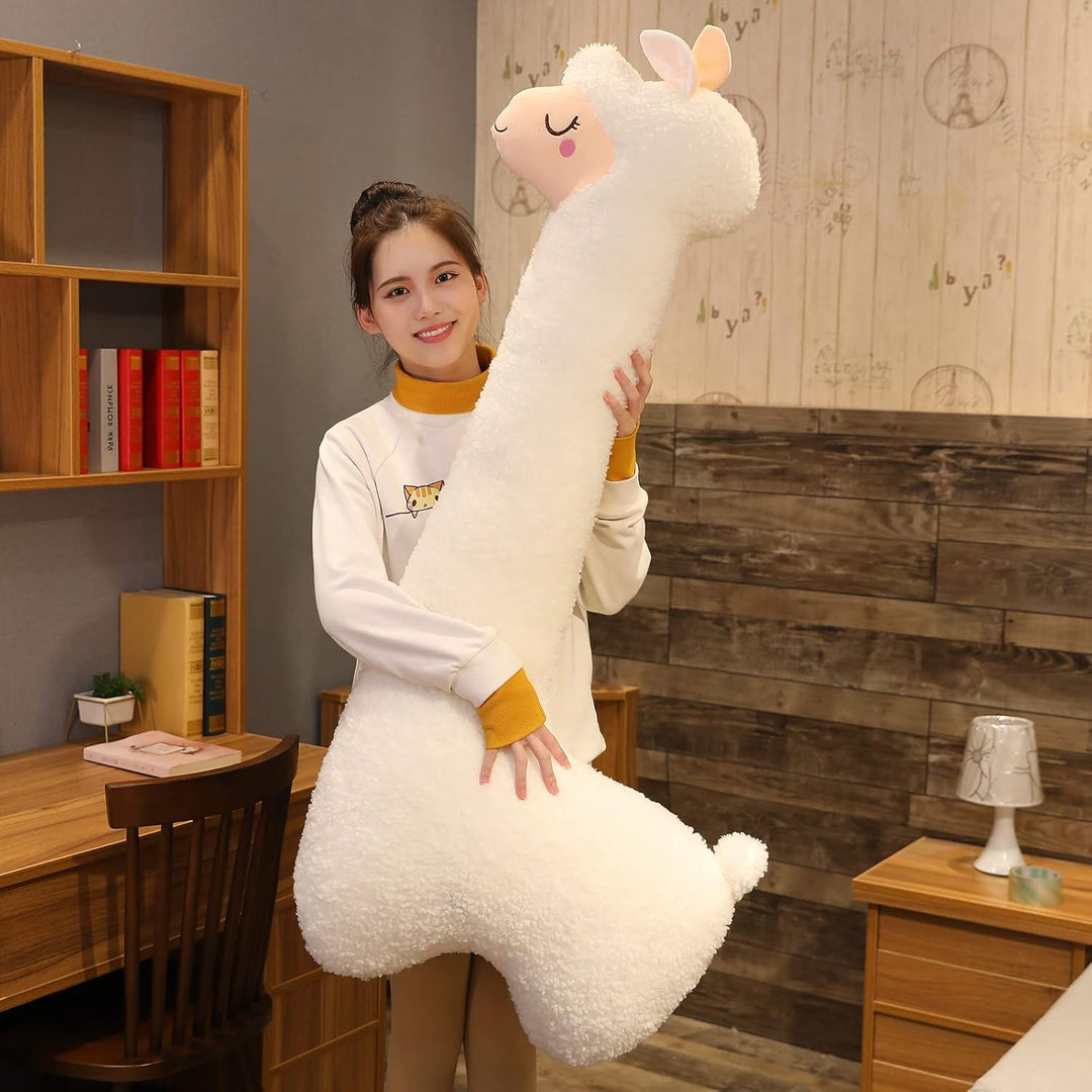Alpaka Kuscheltier, Alpaka-Plüschtier mit langem Hals, Weiches Alpaka-Kissen-Stofftier, Long Neck Pl