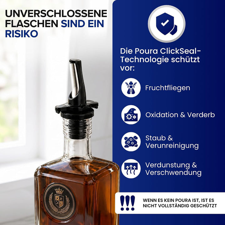 Ausgiesser Spirituosen - Patentierter Schnellausgiesser - Wein Ausgiesser - Mid-Stopp Ausgussverschl