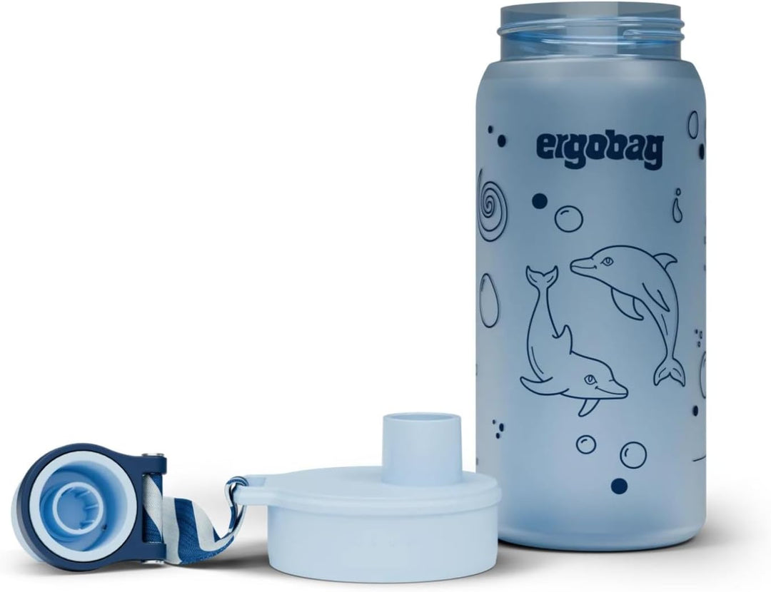 ergobag Motiv, BPA-frei 550 ml, auslaufsicher und Kohlensäure geeignet, spülmaschinengeeignet Delfin