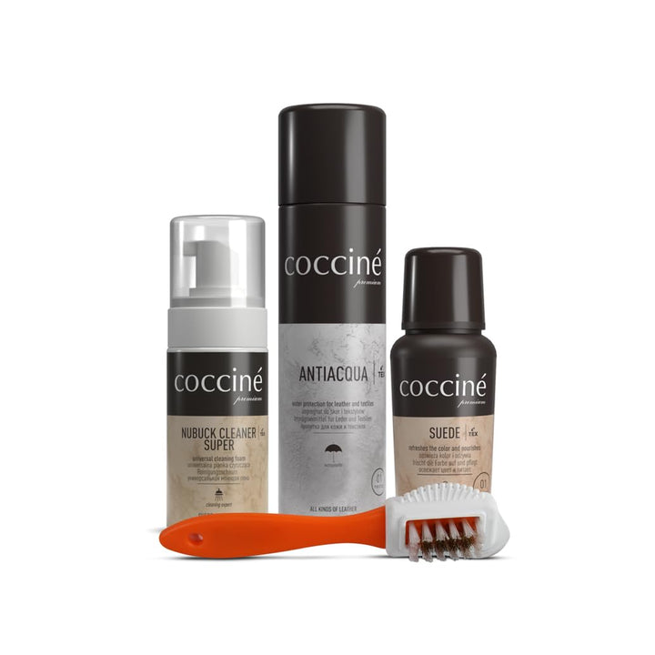 Cocciné - Schuh Pflege Set, Wildleder und Nubuk Pflegeset, Schuhpflege, Schuhreinigung, Farbauffrisc