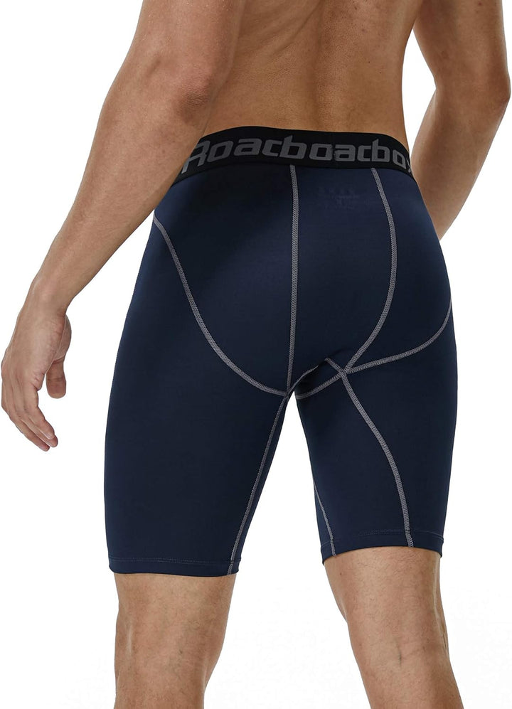 Roadbox 1 oder 3 Pack Herren Kompressionsshorts, Schnelltrocknendes Baselayer Unterhose Tights Kurz