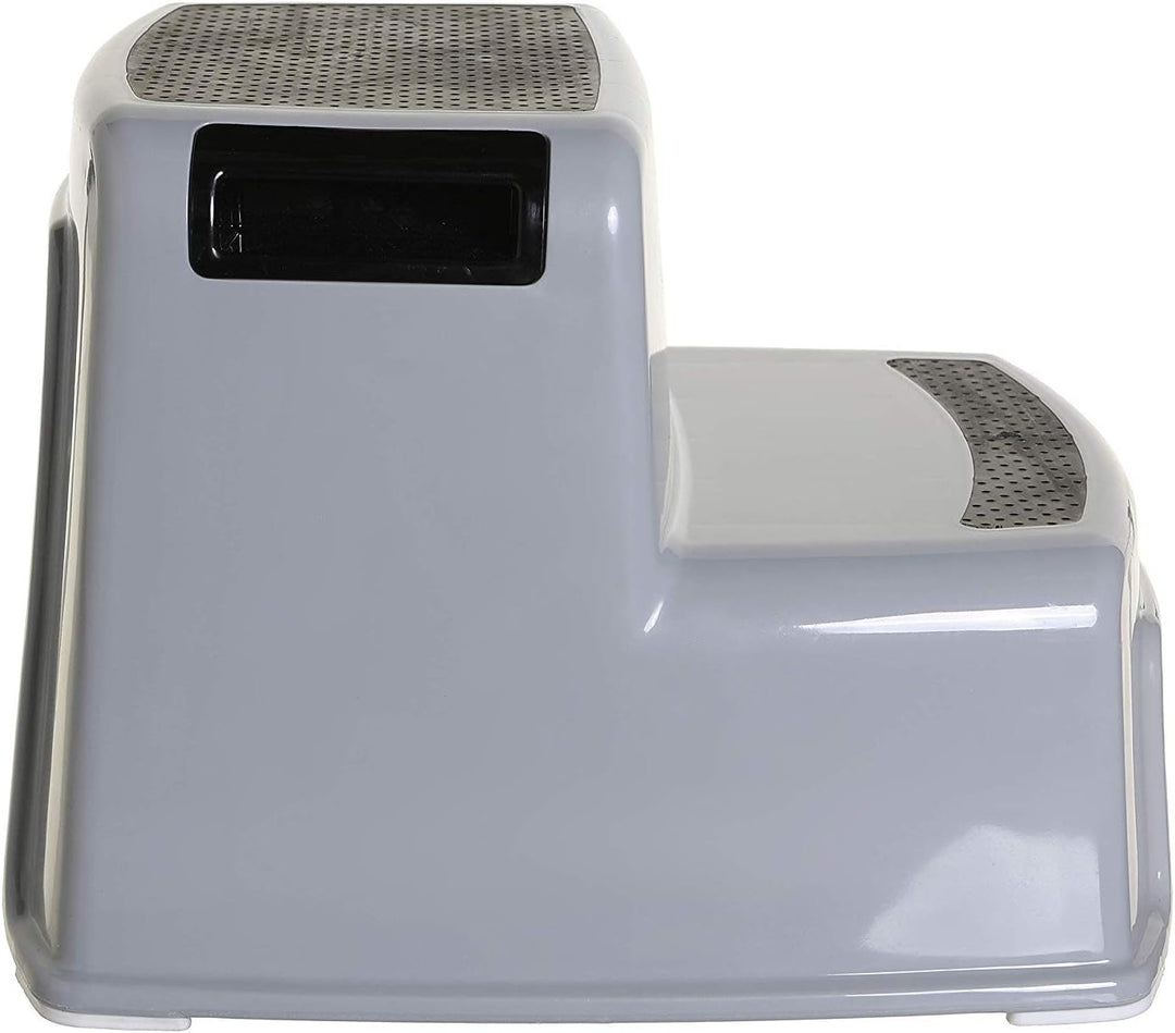 Dreambaby 2 Stufen Tritthocker - Kleinkinder Hocker - rutschfest - Dunkelgrau - Modell G687