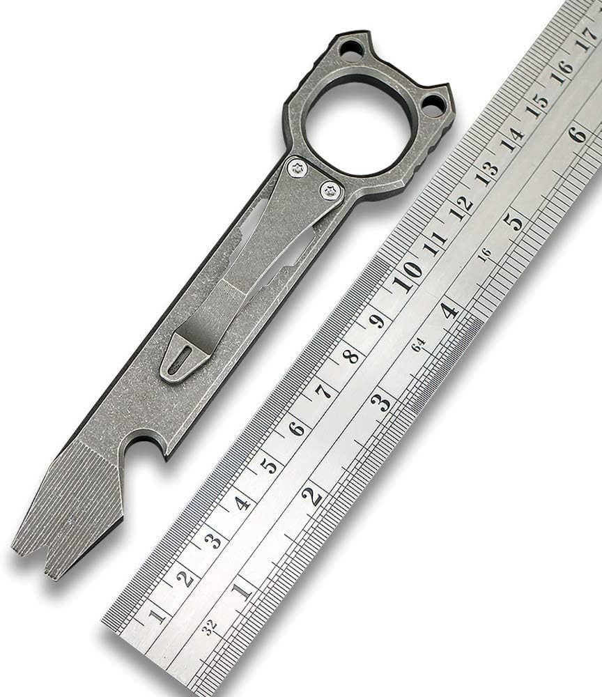 Titan EDC Hebelstange Outdoor Prybar Flaschenöffner mit Taschenclip (Stone Wash) Stone-wash, Stone-w